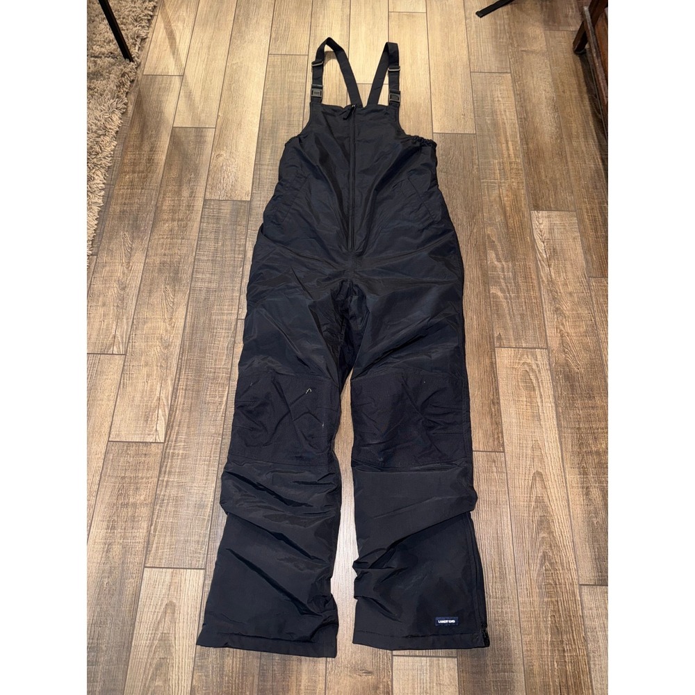 Lands End Squall Kids Black Insulated Snow Bib Overalls Size 20 RN 62830